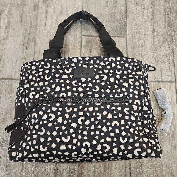 Dagne Dover Wade Diaper Tote Bag Black White Geo Print Neoprene Baby Travel - Picture 1 of 16